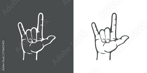 Silueta de mano gesticulando signo de amor