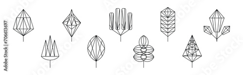 Floral Decoration Plant Line Stroke Icon Pictogram Symbol Vector Set