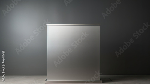 Contemporary steel podium neutral backdrop for tech items