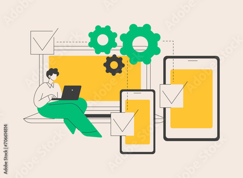 Cross-platform development abstract concept vector illustration.