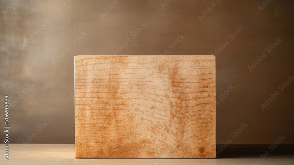 Light-hued birch wood for showcasing crafted decor items - obrazy, fototapety, plakaty 
