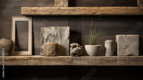 Reclaimed wood display weathered texture for rustic products