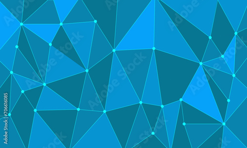 Bright background of blue polygons with a contour.