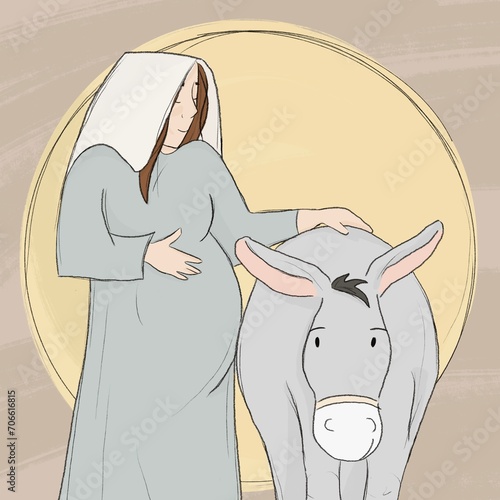  pregnant girl with donkey