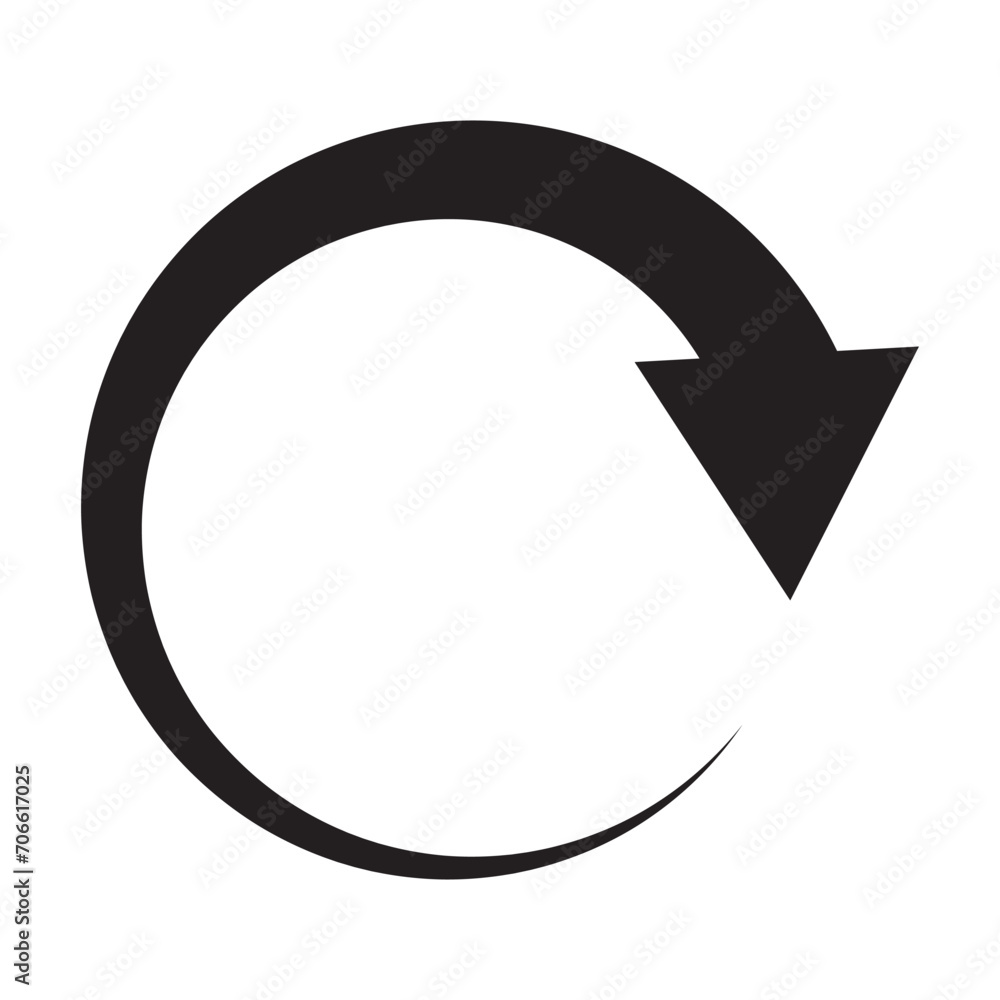 rotate arrow sign icon. vector Circle arrow. Round arrow icon set. Reset vector arrows. Repeat sign isolated on white background. rotate arrow sign icon. vector Circle arrow. Round arrow icon set. Reset vector arrows. Repeat sign isolated on white background.