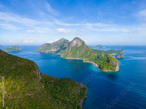 Philippines Aerial View. Cadlao Island. Palawan Tropical Landscape. El Nido  Palawan  Philippines. Southeast Asia.