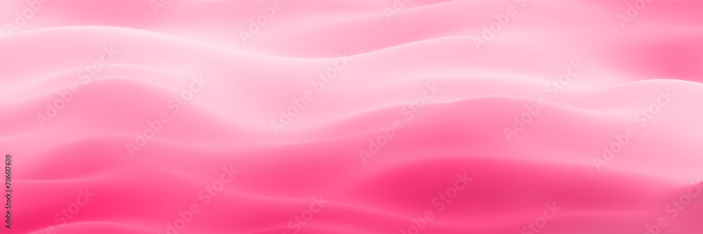 Fototapeta premium Pink wavy liquid abstract soft satin cloth. Luxurious wedding or Valentine's day background. Smooth charming shiny elegant velvet curvy motion design for love tenderness concept. Vector illustration