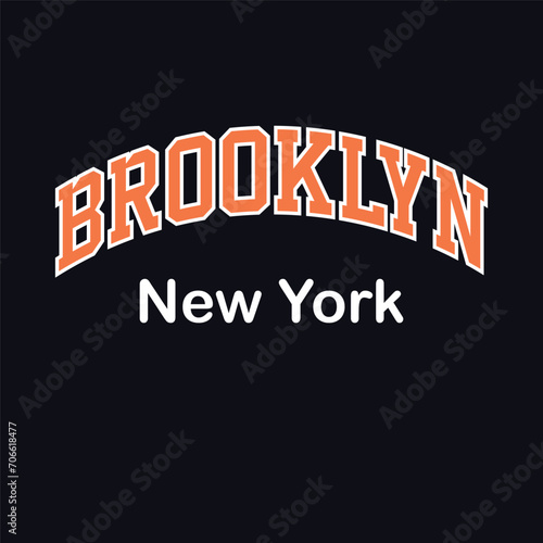 Vintage college varsity new york state brooklyn slogan print for graphic tee t shirt or sweatshirt - Vector photo