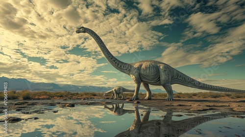 a brachiosaurus with baby