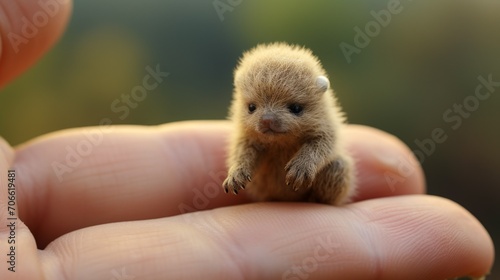 miniatur baby animal holding in a hand
