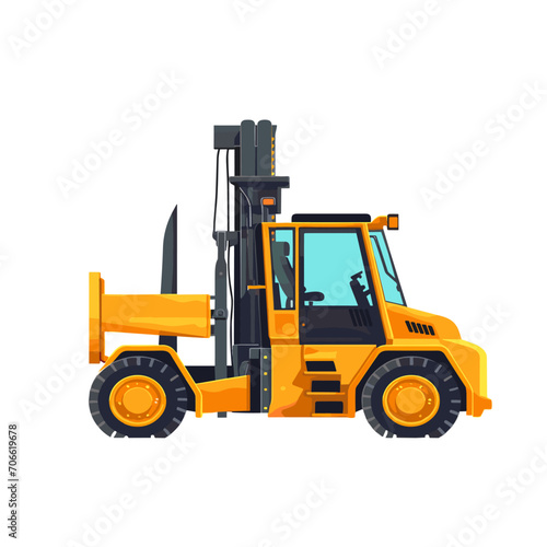 Telescopic handler vehicle flat vector