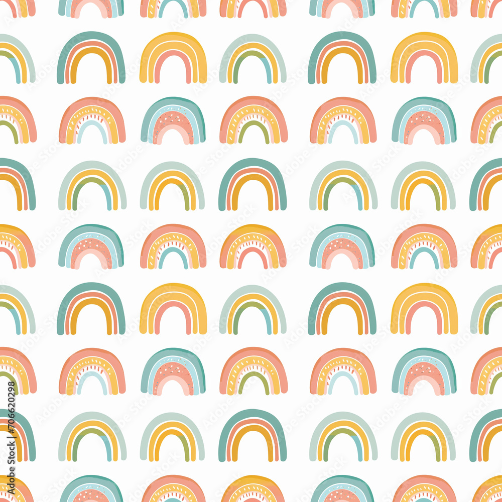 Rainbows seamless pattern. Can be used for gift wrapping, wallpaper, background Rainbows seamless pattern. Can be used for gift wrapping, wallpaper, background