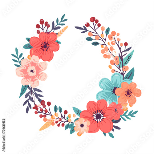 A frame of tropical leaves around frame decoration nature flower