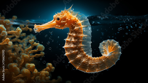 seahorse under the ocean photograph