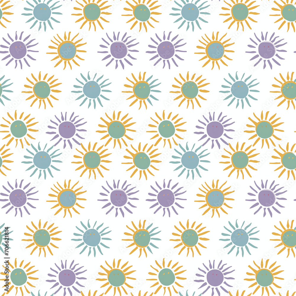 Sunshines seamless pattern. Can be used for gift wrapping, wallpaper, background Sunshines seamless pattern. Can be used for gift wrapping, wallpaper, background
