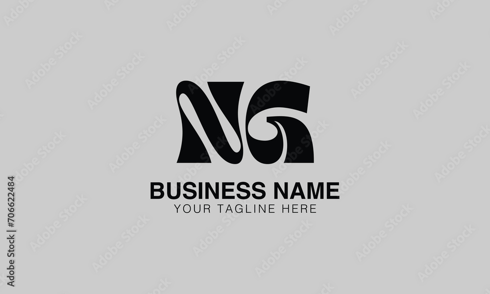 Obraz premium NG N ng initial logo | initial based abstract modern minimal creative logo, vector template image. luxury logotype logo, real estate homie logo. typography logo. initials logo