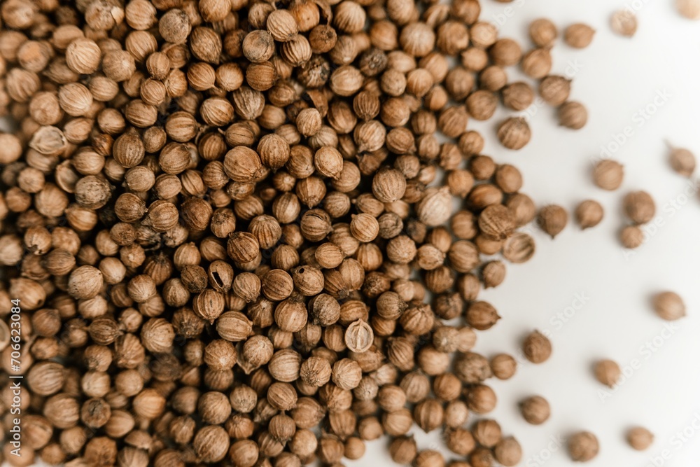 Coriander seeds close up texture background Coriander seeds close up texture background