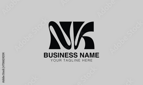 NK N nk initial logo | initial based abstract modern minimal creative logo, vector template image. luxury logotype logo, real estate homie logo. typography logo. initials logo photo