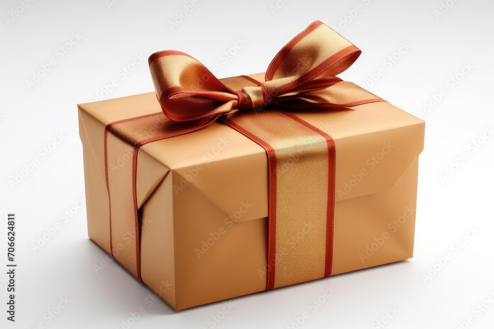 Fototapeta premium A beautifully wrapped gift box with a bow