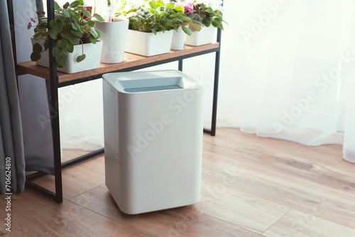 Modern air humidifier in living room photo