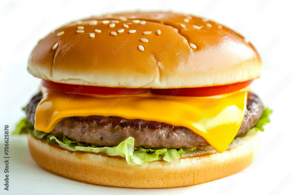 Savory Hamburger with Cheese - Cutout Savory Hamburger with Cheese - Cutout