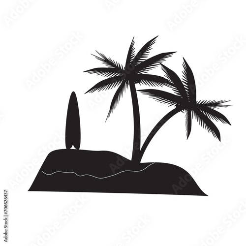 Black palm tree set vector illustration isolated on white background silhouette art black white stock illustration logo icon png. tropical, beach, landscape, pattern, paradise, coconut background