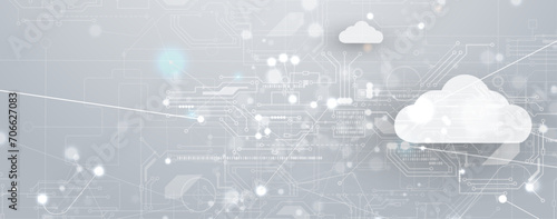 Modern cloud technology. Integrated digital web concept background photo