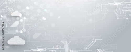 Modern cloud technology. Integrated digital web concept background