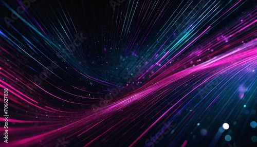 abstract futuristic background with pink blue glowing neon moving high speed wave lines and bokeh lights data transfer concept fantastic wallpaper ai generative