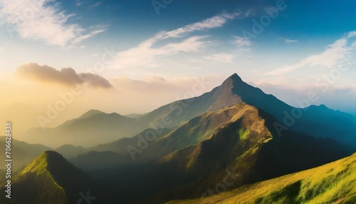 beautiful mountain at sunrise in west ghats photo