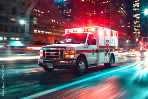 Emergency Response: Speeding Ambulance in Urban Hustle