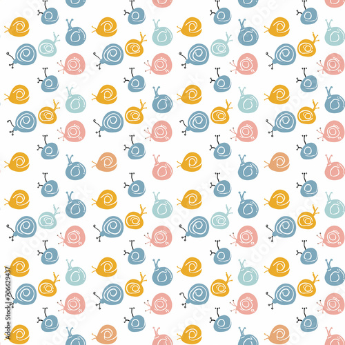 Snails seamless pattern. Can be used for gift wrapping  wallpaper  background