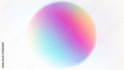 abstract pastel neon holographic blurred grainy circle gradient on white background texture colorful digital grain soft noise effect pattern lo fi multicolor vintage retro design template copy space © Irene