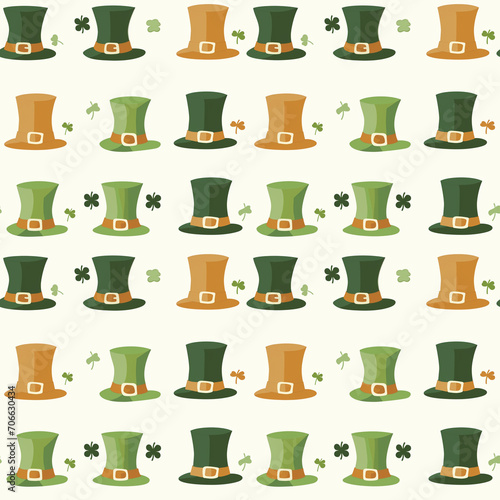 Leprechaun hats seamless pattern. Can be used for gift wrapping, wallpaper, background