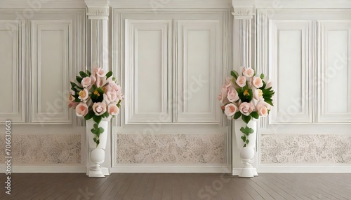 3d wallpaper for home interior classic decorations background flowers classic © Irene