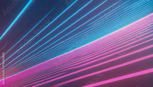 abstract neon lines background 3d render pink and blue