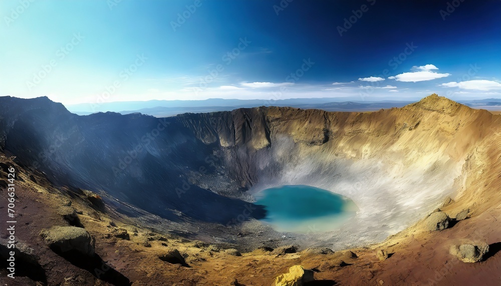 close view of the crater edge raw natural landscape