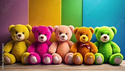colorful teddy bears background
