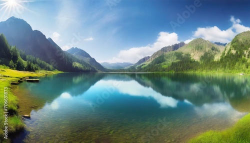 lake in the mountains generative ai © Irene