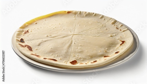 piadina round italian tortilla on white clipping path