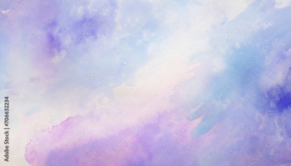 purple watercolor background painting on paper texture pastel purple blue colors in blotches and paint bleed design