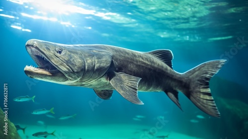 Foto Air breathing catfish swimming underwater realistic HD wallpaper