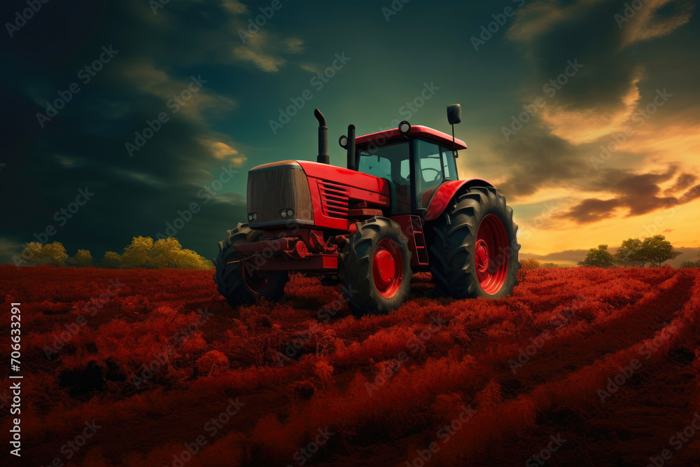 Fototapeta premium Agricultural Work: Ploughing the Field