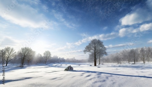 winter landscape with snow generative ai