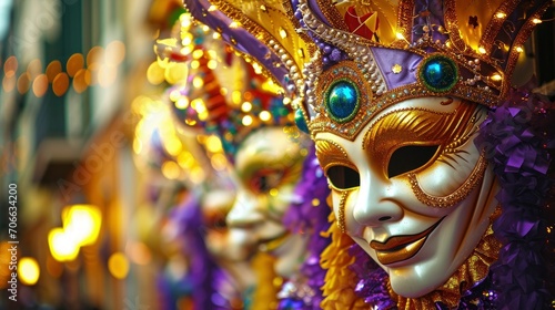 The dazzling and colorful Mardi Gras carnival scenery wallpaper © shooreeq
