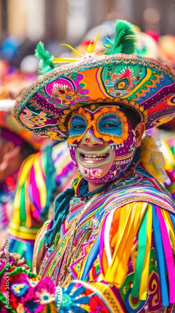 Fototapeta premium The dazzling and colorful Oruro carnival
