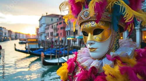 The dazzling and colorful Venice carnival, the scenery