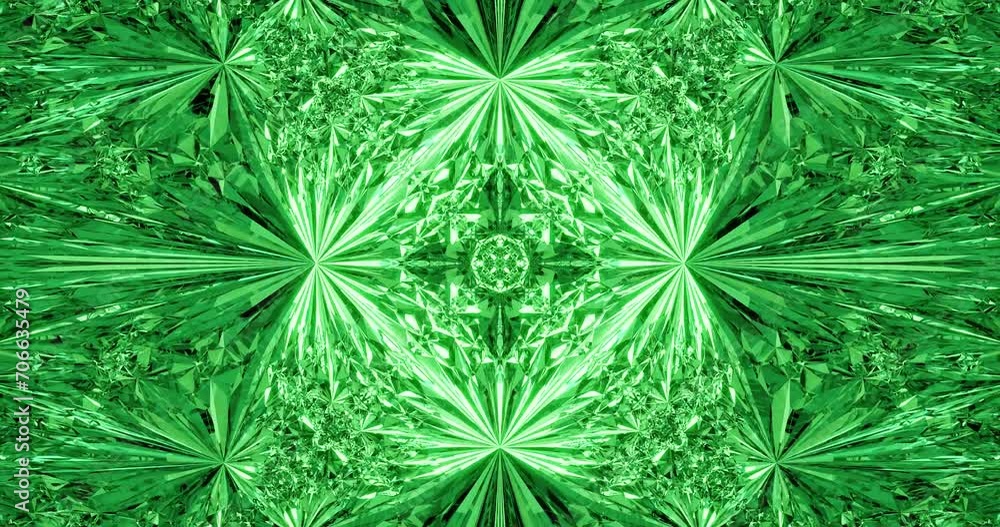 Green Crystal Fractals Abstract Animated Background Green Crystal Fractals Abstract Animated Background