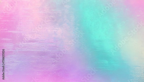 abstract trendy holographic background real texture in pale violet pink and mint colors with scratches and irregularities