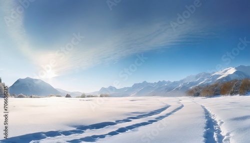 winter landscape with snow background